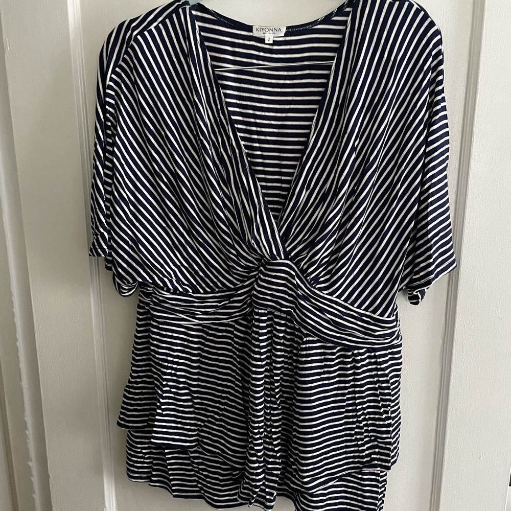 Kiyonna short sleeve deep plunge top